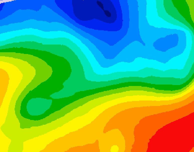 GDPS 500 millibar geopotential height 024 hour forecast chart for Canada based on 2026/10/10 0000Z data