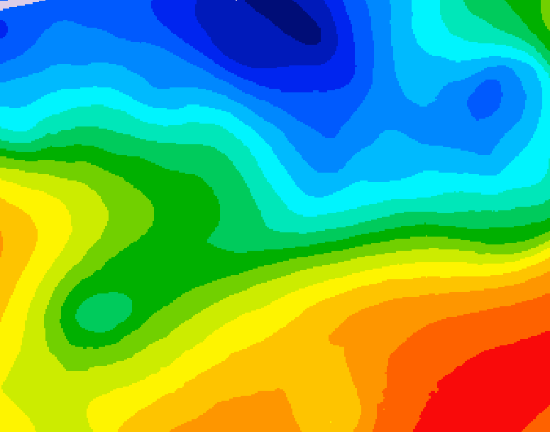 GDPS 500 millibar geopotential height 030 hour forecast chart for Canada based on 2026/10/10 0000Z data