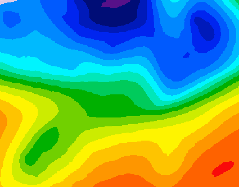 GDPS 500 millibar geopotential height 054 hour forecast chart for Canada based on 2026/10/10 0000Z data