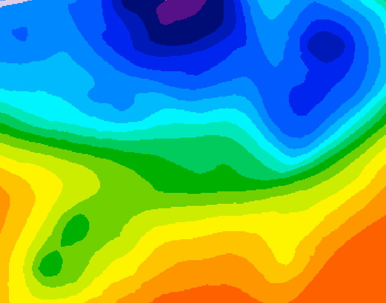 GDPS 500 millibar geopotential height 060 hour forecast chart for Canada based on 2026/10/10 0000Z data
