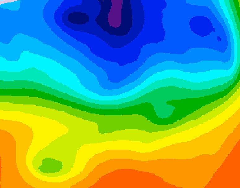 GDPS 500 millibar geopotential height 090 hour forecast chart for Canada based on 2026/10/10 0000Z data