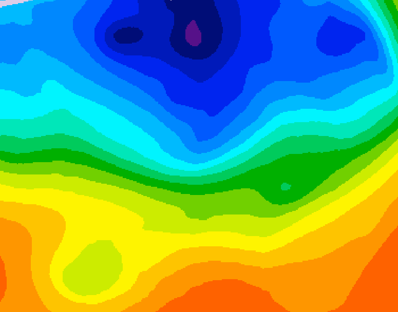 GDPS 500 millibar geopotential height 096 hour forecast chart for Canada based on 2026/10/10 0000Z data