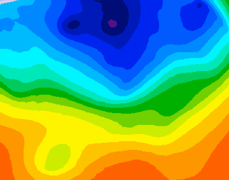 GDPS 500 millibar geopotential height 102 hour forecast chart for Canada based on 2026/10/10 0000Z data