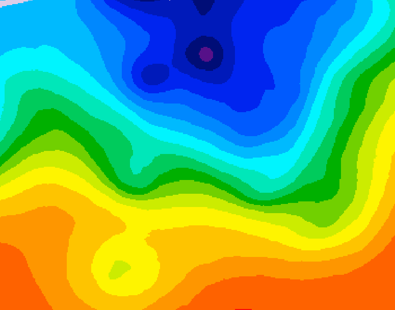 GDPS 500 millibar geopotential height 126 hour forecast chart for Canada based on 2026/10/10 0000Z data