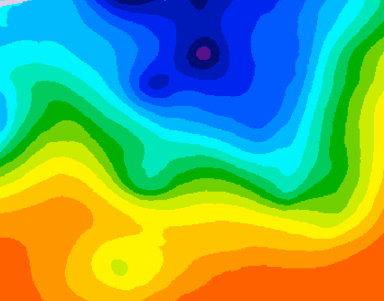 GDPS 500 millibar geopotential height 132 hour forecast chart for Canada based on 2026/10/10 0000Z data