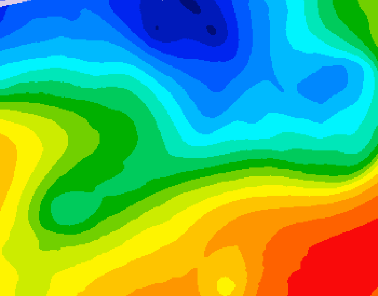 GDPS 500 millibar geopotential height 012 hour forecast chart for Canada based on 2026/10/10 1200Z data