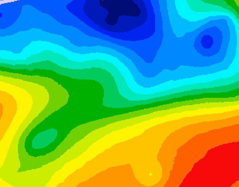 GDPS 500 millibar geopotential height 024 hour forecast chart for Canada based on 2026/10/10 1200Z data