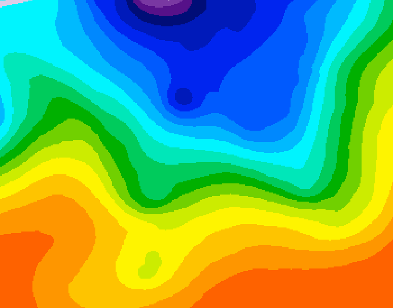 GDPS 500 millibar geopotential height 120 hour forecast chart for Canada based on 2026/10/10 1200Z data