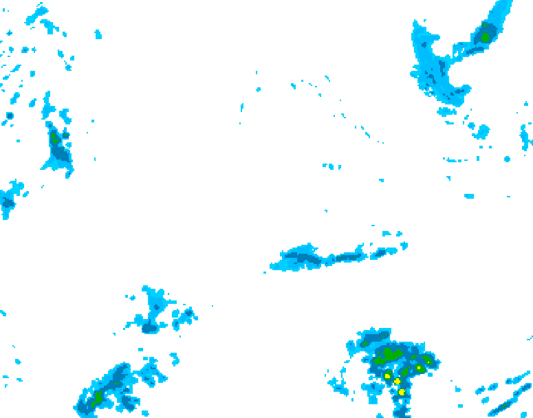 GDPS precipitation 036 hour forecast chart for Canada based on 2026/10/10 0000Z data