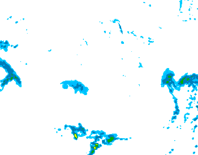 GDPS precipitation 126 hour forecast chart for Canada based on 2026/10/10 0000Z data