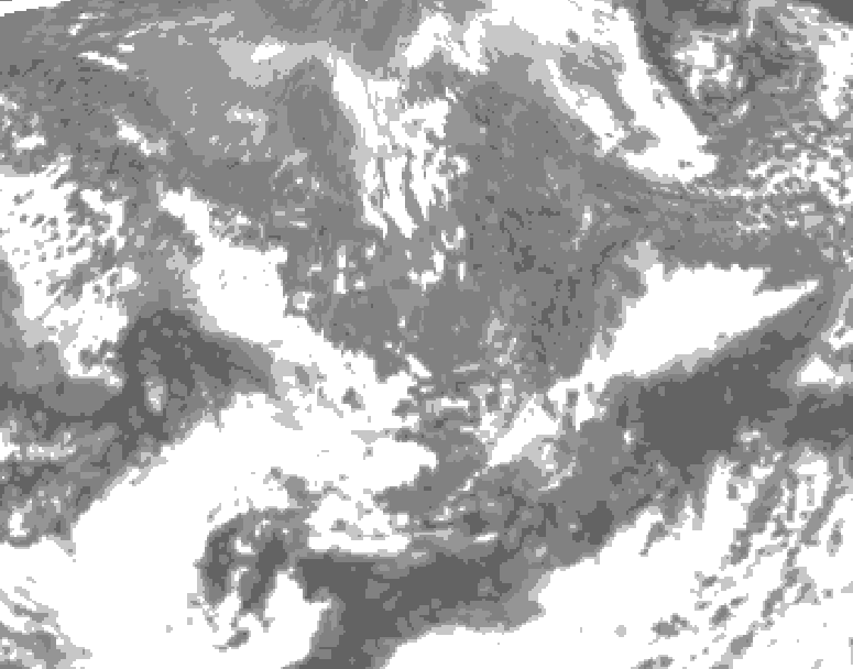 GDPS total cloud 108 hour forecast chart for Canada based on 2026/10/10 0000Z data