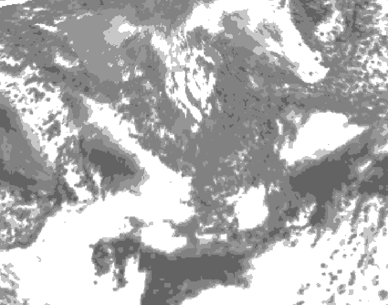 GDPS total cloud 114 hour forecast chart for Canada based on 2026/10/10 0000Z data