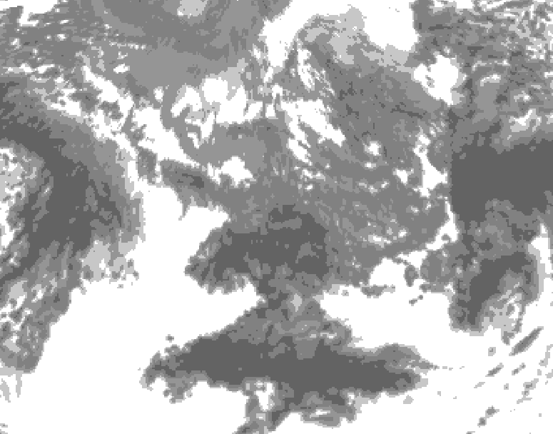 GDPS total cloud 138 hour forecast chart for Canada based on 2026/10/10 0000Z data