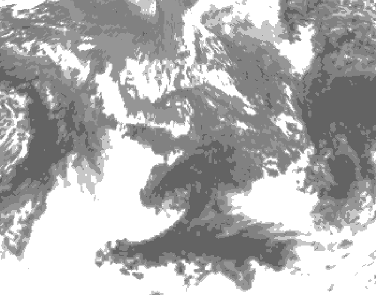 GDPS total cloud 144 hour forecast chart for Canada based on 2026/10/10 0000Z data