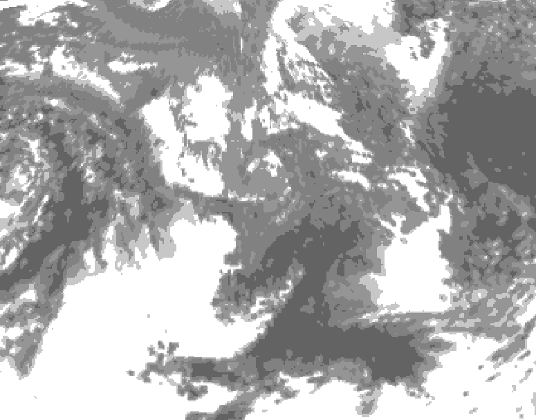 GDPS total cloud 150 hour forecast chart for Canada based on 2026/10/10 0000Z data