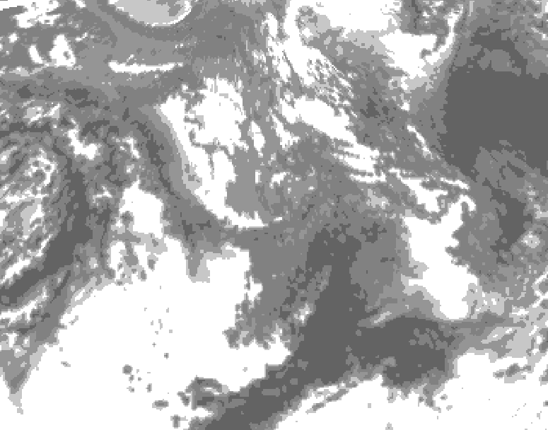 GDPS total cloud 156 hour forecast chart for Canada based on 2026/10/10 0000Z data