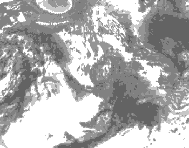 GDPS total cloud 162 hour forecast chart for Canada based on 2026/10/10 0000Z data
