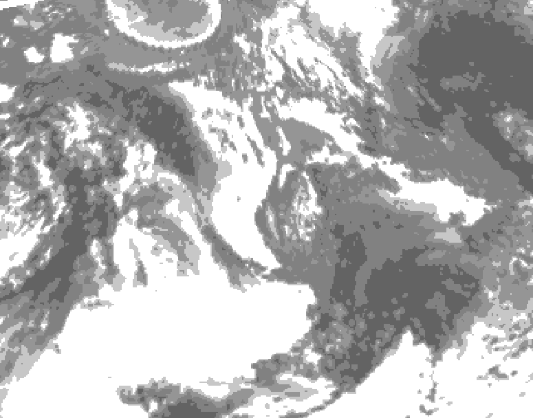 GDPS total cloud 168 hour forecast chart for Canada based on 2026/10/10 0000Z data