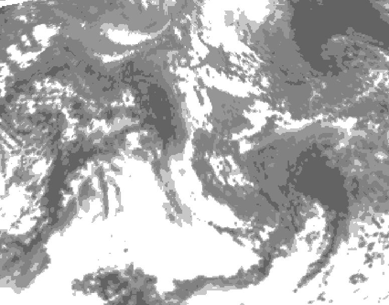 GDPS total cloud 180 hour forecast chart for Canada based on 2026/10/10 0000Z data