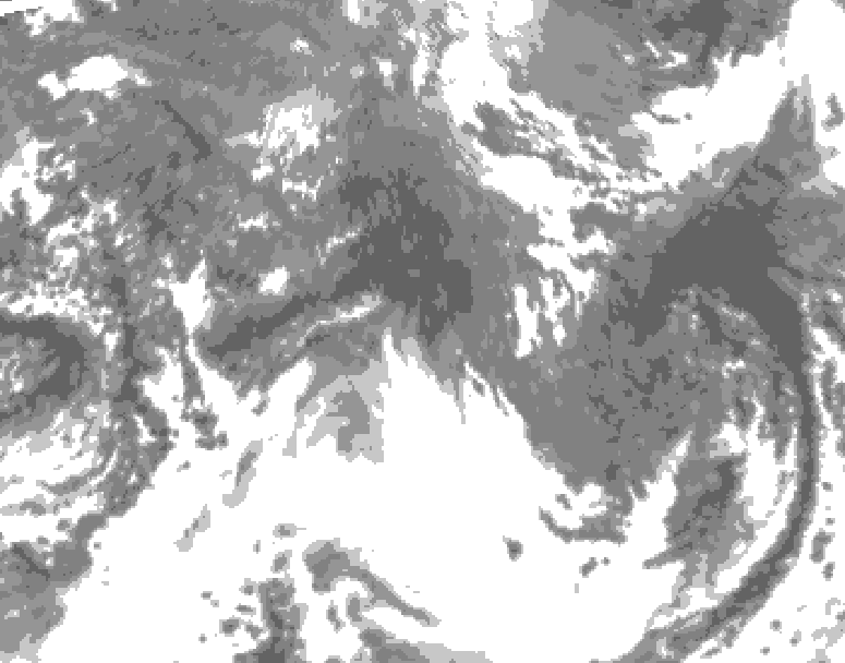 GDPS total cloud 198 hour forecast chart for Canada based on 2026/10/10 0000Z data