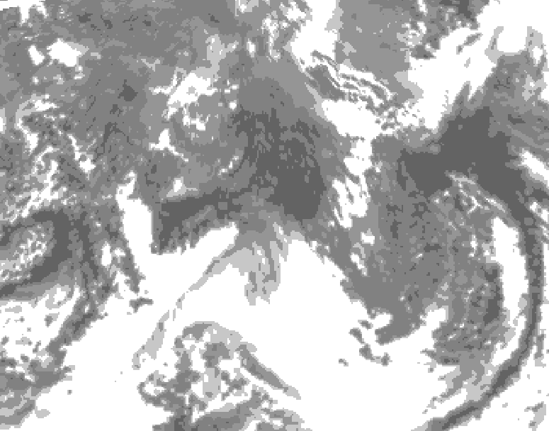 GDPS total cloud 204 hour forecast chart for Canada based on 2026/10/10 0000Z data