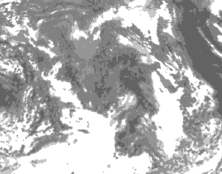 GDPS total cloud 234 hour forecast chart for Canada based on 2026/10/10 0000Z data