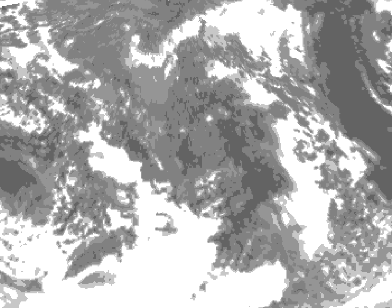 GDPS total cloud 240 hour forecast chart for Canada based on 2026/10/10 0000Z data