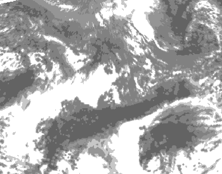 GDPS total cloud 036 hour forecast chart for Canada based on 2026/10/10 1200Z data