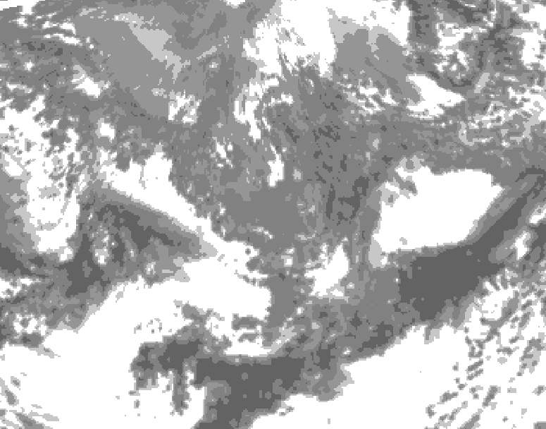 GDPS total cloud 096 hour forecast chart for Canada based on 2026/10/10 1200Z data