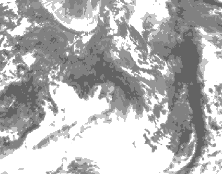 GDPS total cloud 192 hour forecast chart for Canada based on 2026/10/10 1200Z data