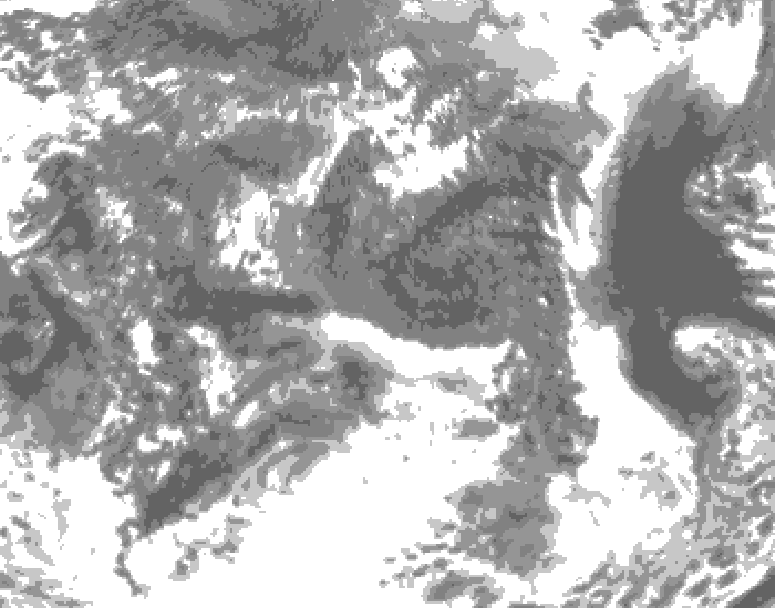 GDPS total cloud 240 hour forecast chart for Canada based on 2026/10/10 1200Z data