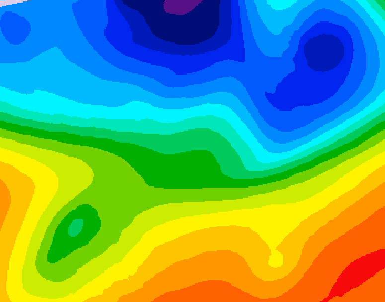 GDPS 500 millibar geopotential height 030 hour forecast chart for Canada based on 2026/10/11 0000Z data