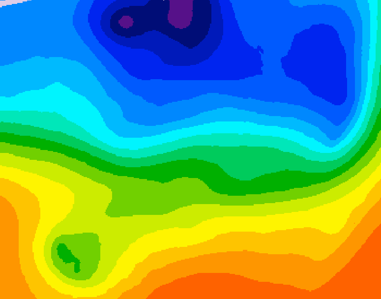 GDPS 500 millibar geopotential height 054 hour forecast chart for Canada based on 2026/10/11 0000Z data