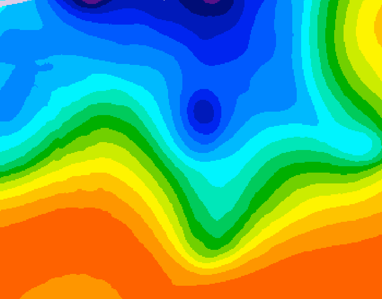GDPS 500 millibar geopotential height 132 hour forecast chart for Canada based on 2026/10/11 0000Z data