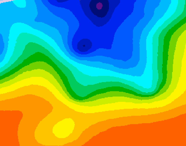 GDPS 500 millibar geopotential height 096 hour forecast chart for Canada based on 2026/10/11 1200Z data
