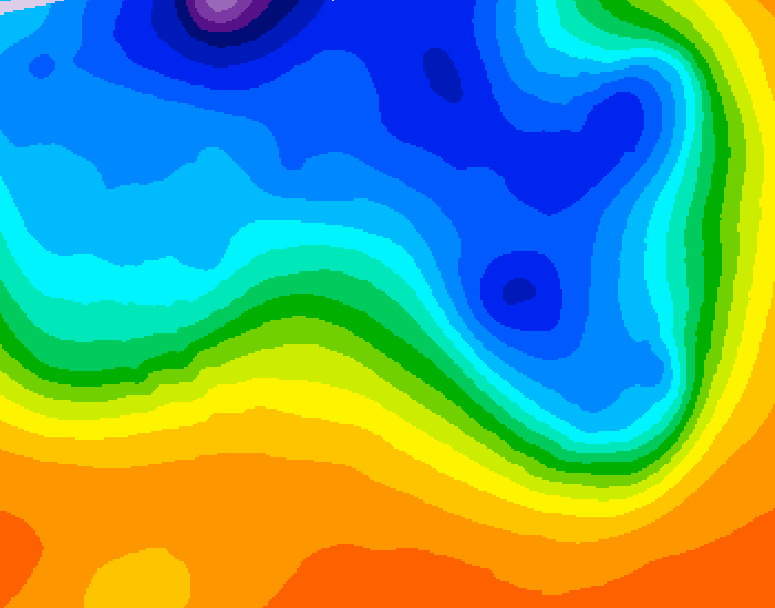 GDPS 500 millibar geopotential height 144 hour forecast chart for Canada based on 2026/10/11 1200Z data