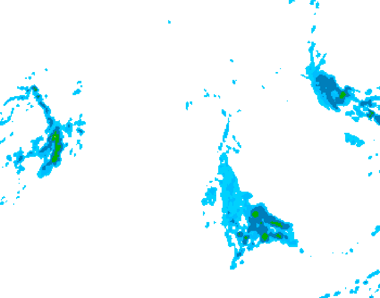 GDPS precipitation 132 hour forecast chart for Canada based on 2026/10/11 0000Z data