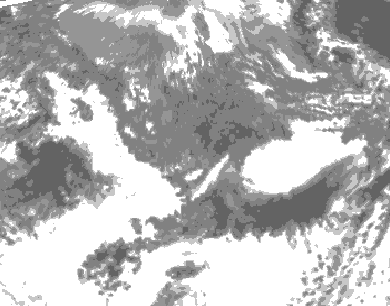 GDPS total cloud 072 hour forecast chart for Canada based on 2026/10/11 0000Z data