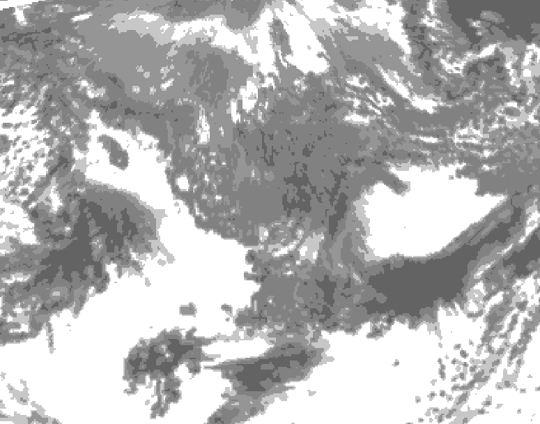GDPS total cloud 078 hour forecast chart for Canada based on 2026/10/11 0000Z data