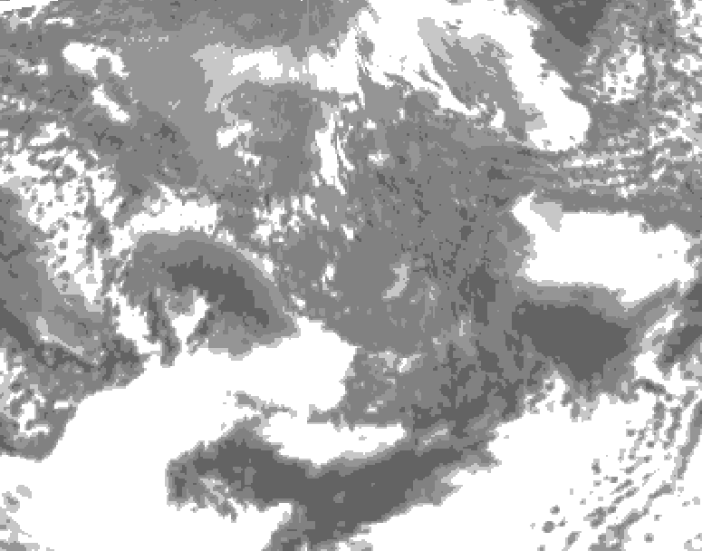 GDPS total cloud 090 hour forecast chart for Canada based on 2026/10/11 0000Z data