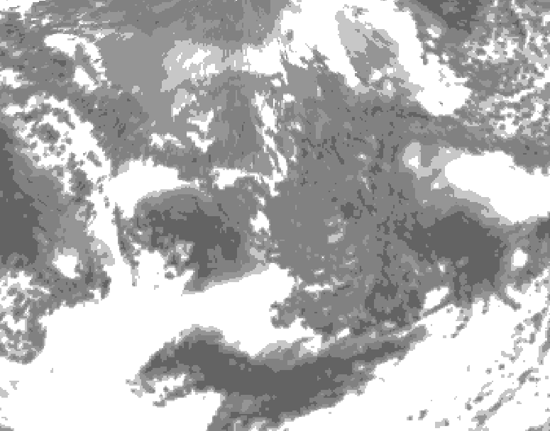 GDPS total cloud 096 hour forecast chart for Canada based on 2026/10/11 0000Z data