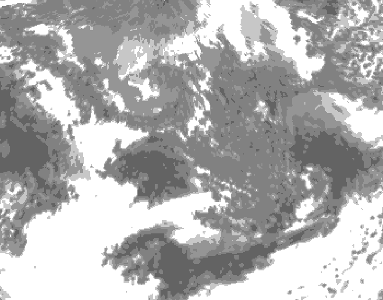 GDPS total cloud 102 hour forecast chart for Canada based on 2026/10/11 0000Z data