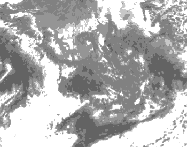 GDPS total cloud 108 hour forecast chart for Canada based on 2026/10/11 0000Z data