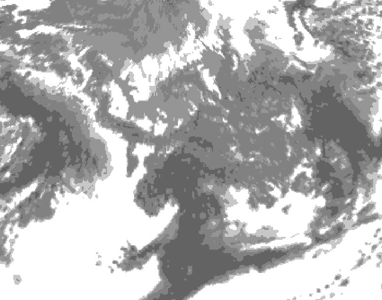 GDPS total cloud 114 hour forecast chart for Canada based on 2026/10/11 0000Z data