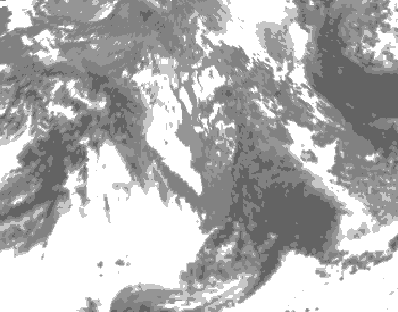 GDPS total cloud 138 hour forecast chart for Canada based on 2026/10/11 0000Z data