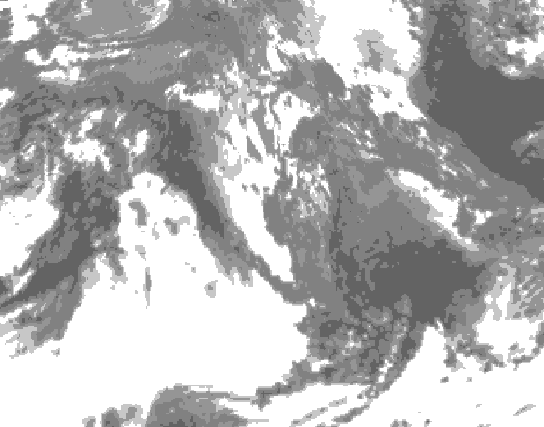 GDPS total cloud 144 hour forecast chart for Canada based on 2026/10/11 0000Z data