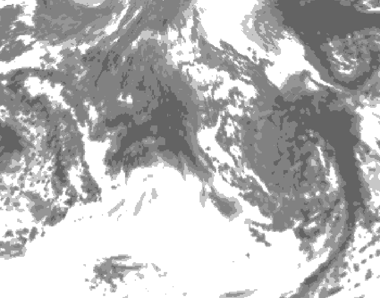 GDPS total cloud 168 hour forecast chart for Canada based on 2026/10/11 0000Z data