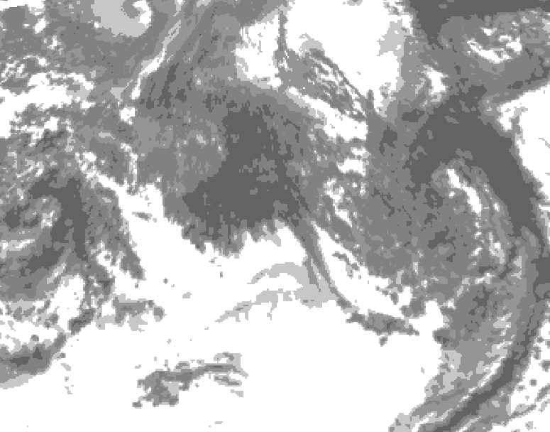 GDPS total cloud 180 hour forecast chart for Canada based on 2026/10/11 0000Z data