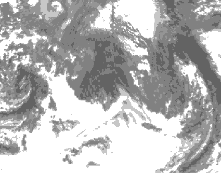 GDPS total cloud 186 hour forecast chart for Canada based on 2026/10/11 0000Z data