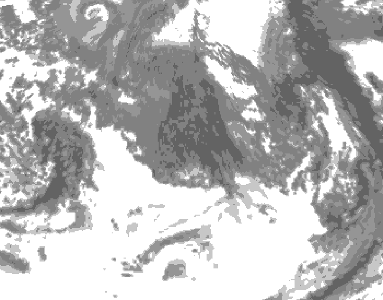 GDPS total cloud 192 hour forecast chart for Canada based on 2026/10/11 0000Z data